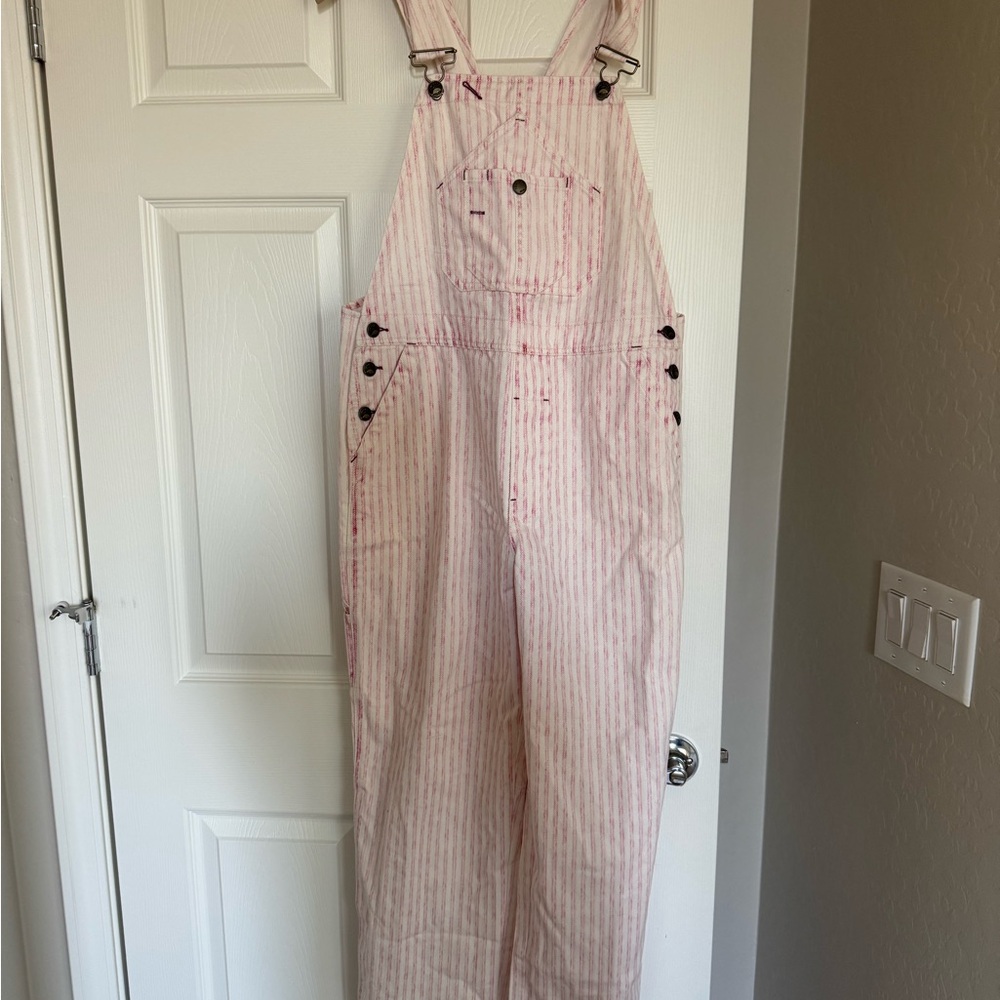Striped Pink Overalls for Women